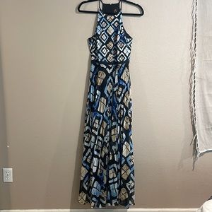 Anthropologie halter/high neck maxi multicolored size 2.